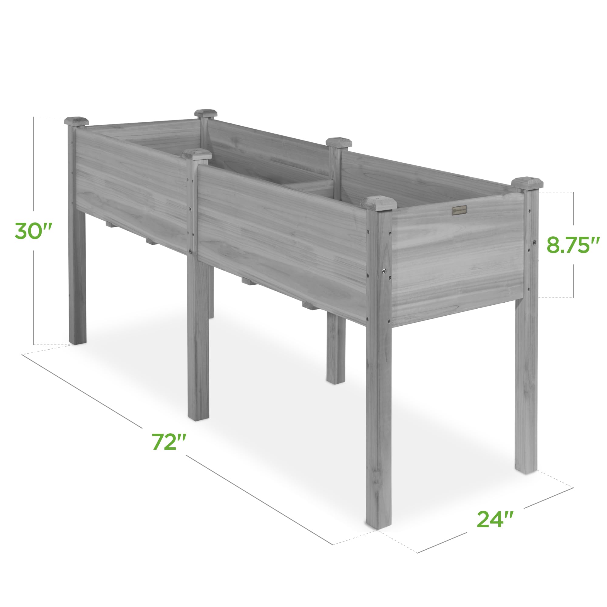 Foto 7 | Cama De Jardín Elevada Best Choice Products, 72 X 24 X 30 Pulgadas, Gris - Venta Internacional.