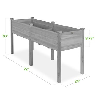 Foto 7 | Cama De Jardín Elevada Best Choice Products, 72 X 24 X 30 Pulgadas, Gris - Venta Internacional.