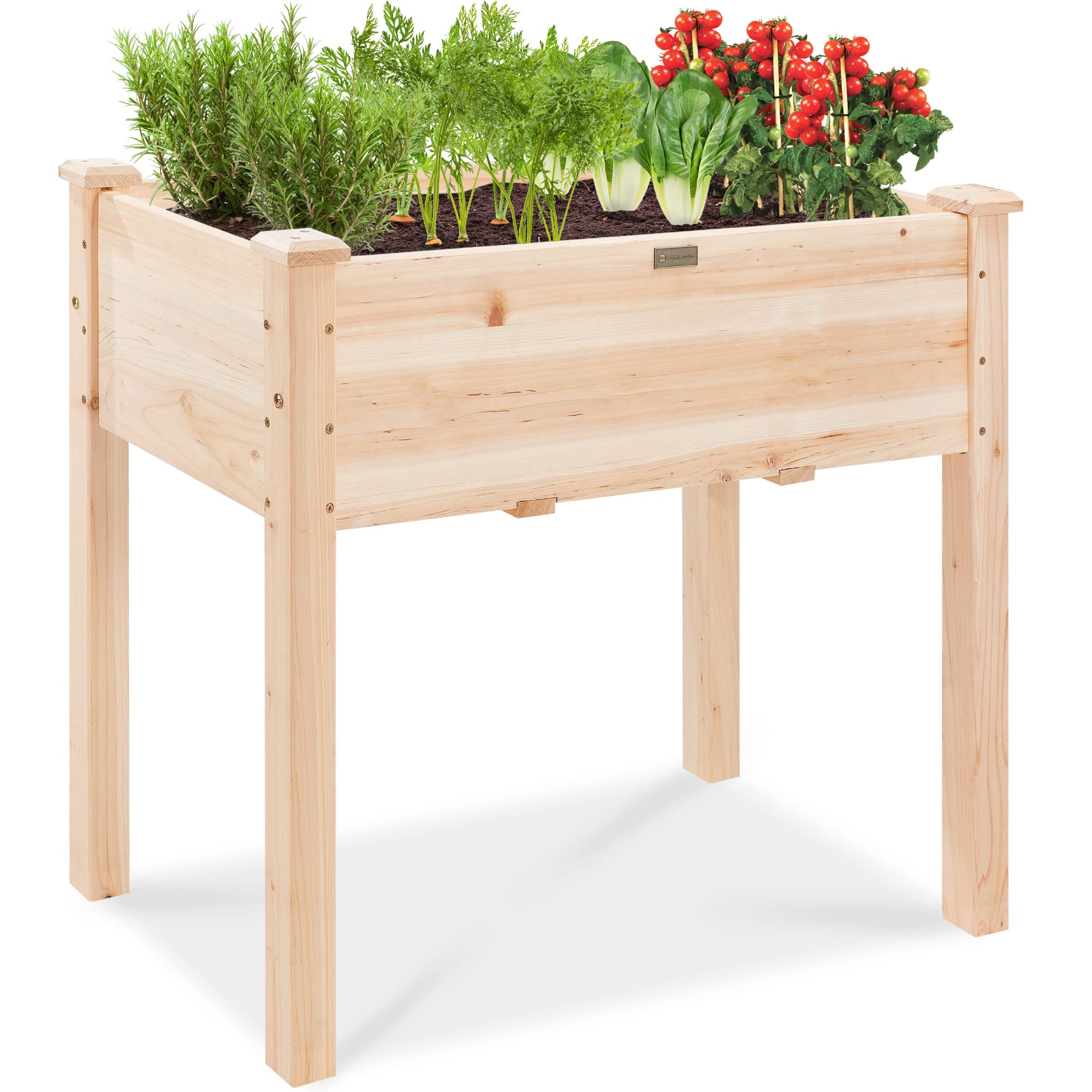 Cama De Jardín Elevada Best Choice Products, 34 X 18 X 30 Pulgadas, Natural - Venta Internacional.