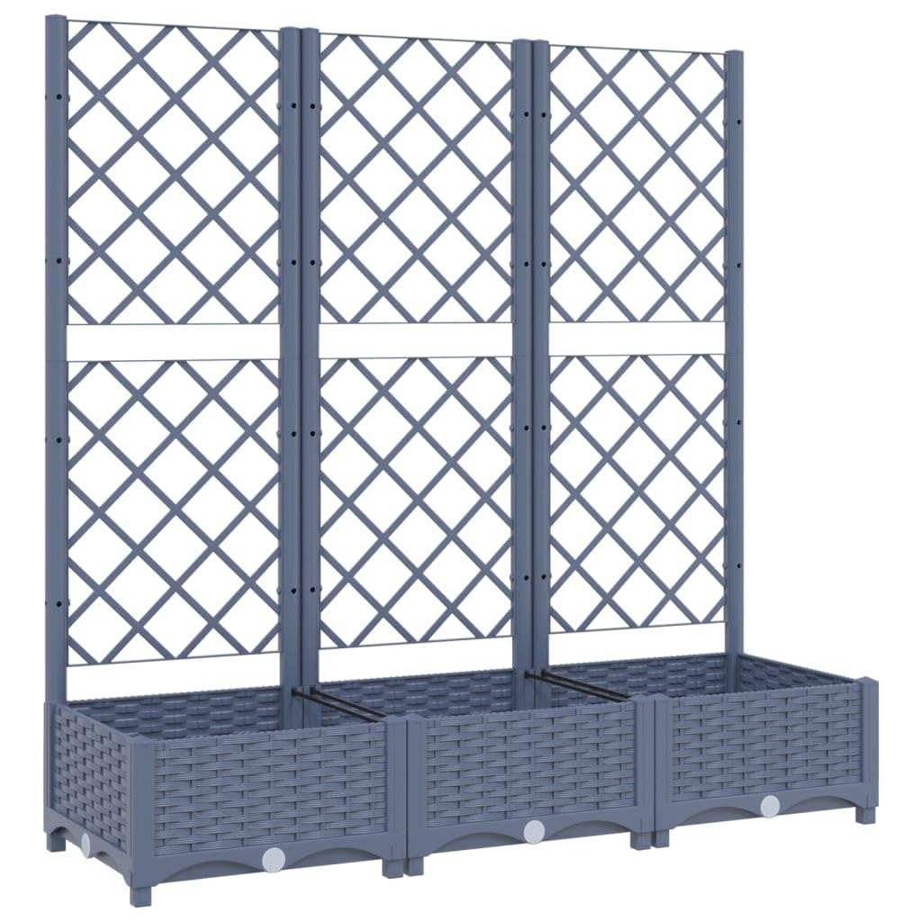 Jardinera Vidaxl Pp Gris Oscuro Con Enrejado De 120 X 40 X 121 Cm - Venta Internacional.