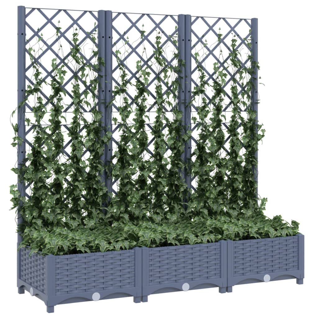 Foto 5 pulgar | Jardinera Vidaxl Pp Gris Oscuro Con Enrejado De 120 X 40 X 121 Cm - Venta Internacional.