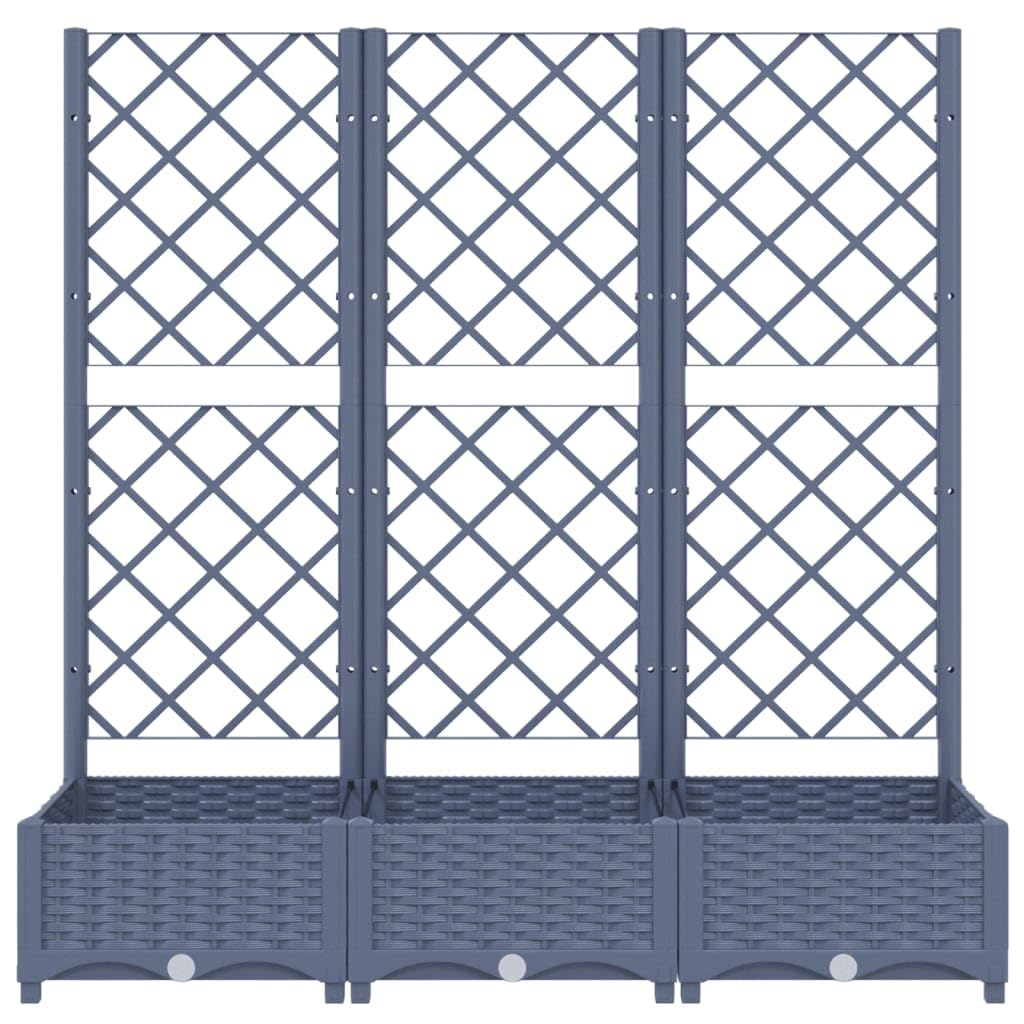 Foto 6 pulgar | Jardinera Vidaxl Pp Gris Oscuro Con Enrejado De 120 X 40 X 121 Cm - Venta Internacional.