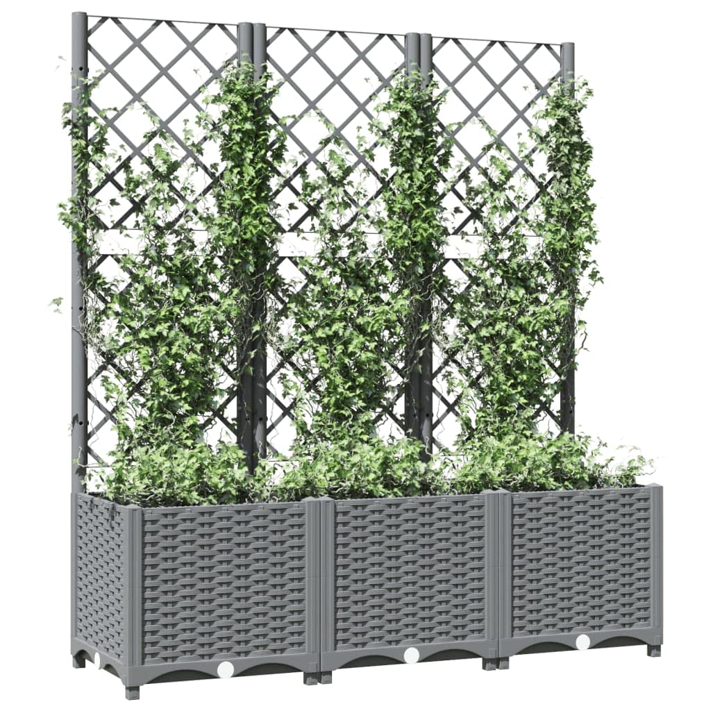 Foto 4 pulgar | Jardinera Con Enrejado Vidaxl De Polipropileno Gris Claro - Venta Internacional.