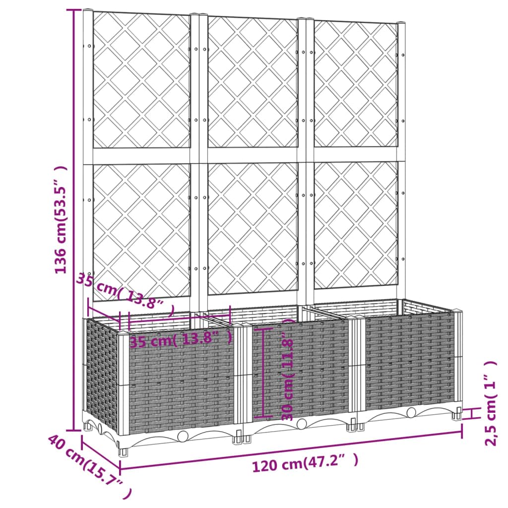 Foto 4 | Jardinera Con Enrejado Vidaxl De Polipropileno Gris Claro - Venta Internacional.
