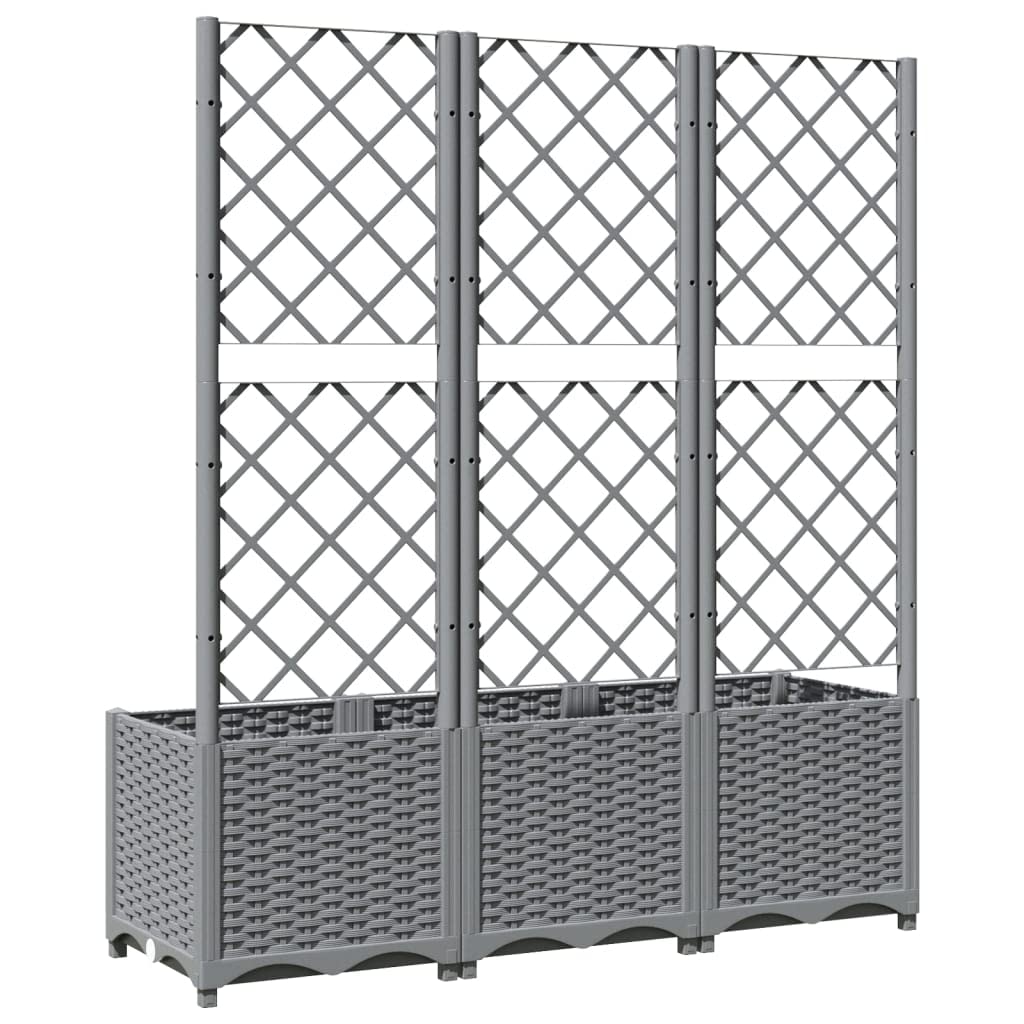 Foto 7 pulgar | Jardinera Con Enrejado Vidaxl De Polipropileno Gris Claro - Venta Internacional.