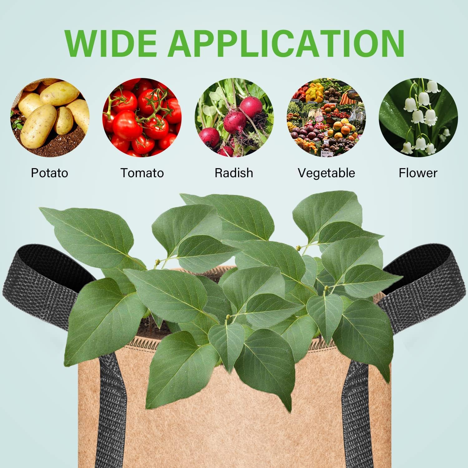 Foto 6 pulgar | Bolsas Para Cultivo De Plantas Ipower, Tela No Tejida De 25 Galones, Paquete De 5 - Venta Internacional.