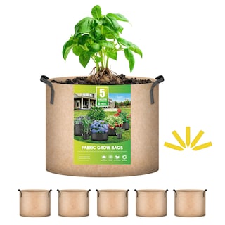 Foto 1 | Plant Grow Bags Ipower, Paquete De 5 Unidades, 19 Litros, Tela De Aireación No Tejida, Color Canela - Venta Internaci