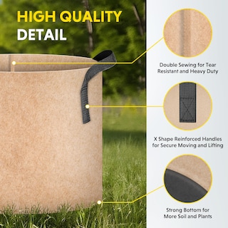 Foto 6 | Plant Grow Bags Ipower, Paquete De 5 Unidades, 19 Litros, Tela De Aireación No Tejida, Color Canela - Venta Internaci