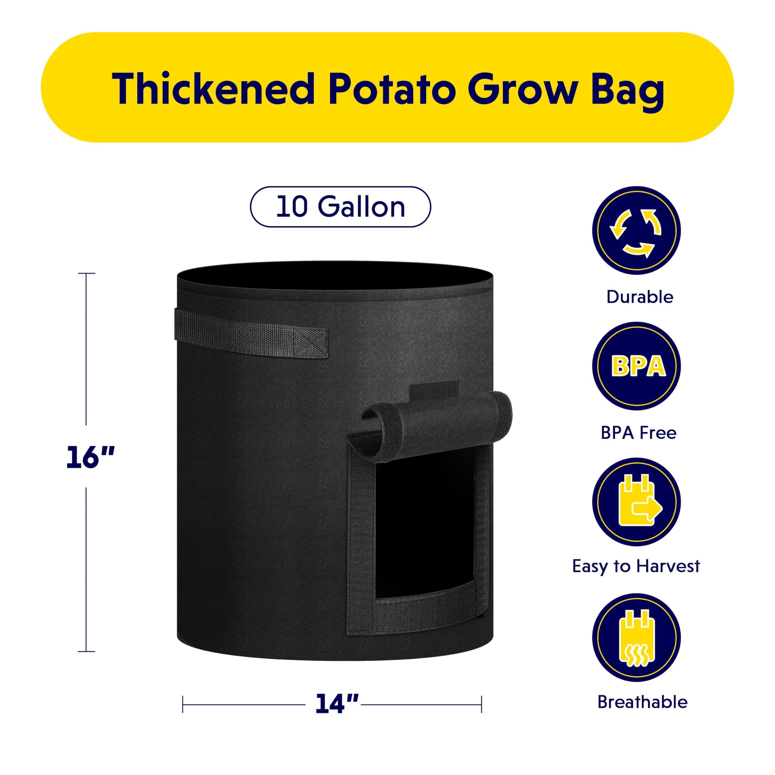 Foto 5 pulgar | Bolsas Para Cultivo De Patatas Ipower, 10 Galones, Paquete De 5, Con Asa Y Ventana - Venta Internacional.