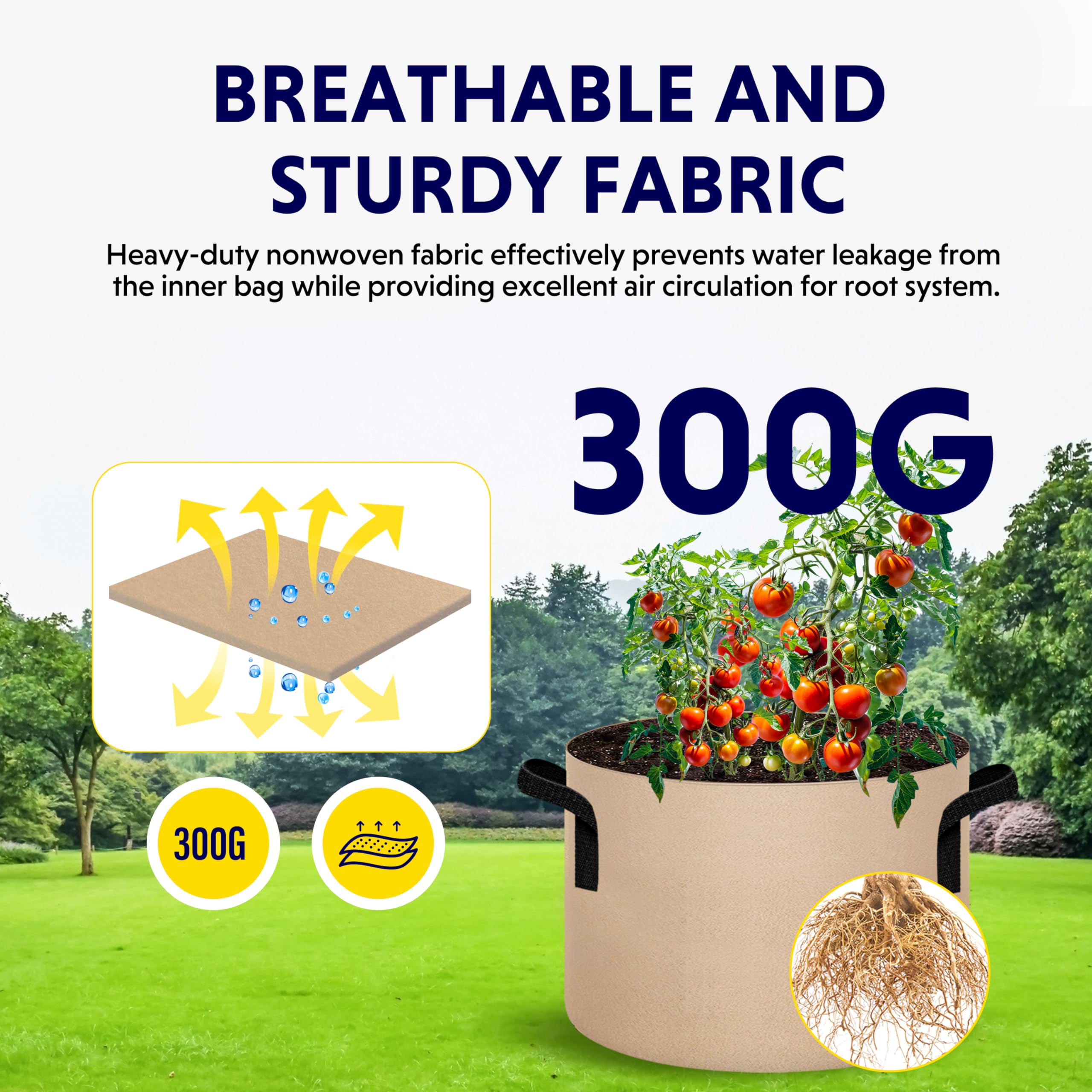 Foto 4 pulgar | Grow Bags Ipower, Paquete De 5 Unidades, 19 Litros, Tela No Tejida, Color Canela, Con Asa - Venta Internacional.