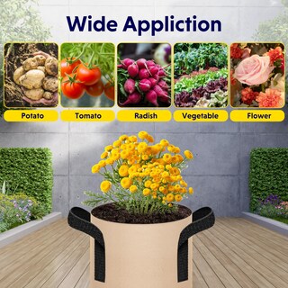 Foto 6 | Paquete De 5 Bolsas Grow Bags Ipower, Tela No Tejida, Color Canela, 4 Litros, Con Asa - Venta Internacional.