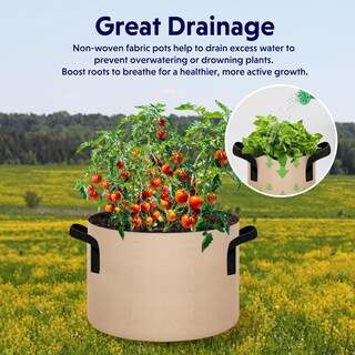Foto 6 | Grow Bags Ipower, Tela No Tejida, Color Canela, 15 Galones, Paquete De 5 - Venta Internacional.