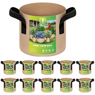 Foto 1 | Tela No Tejida Para Aireación Plant Grow Bags Ipower, Paquete De 10 Unidades, 4 Litros - Venta Internacional.