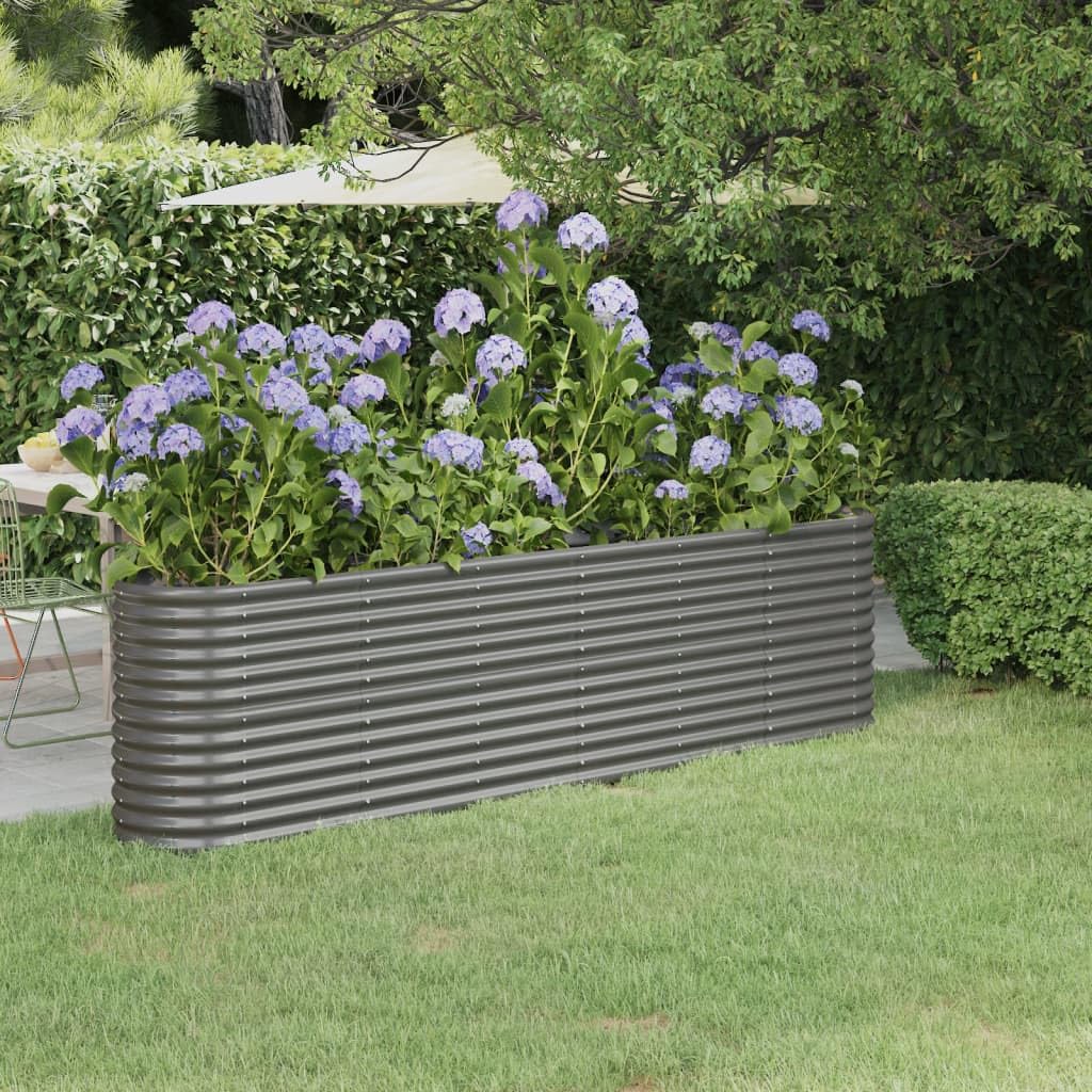 Foto 2 | Cama Elevada Para Jardín Vidaxl, Acero Con Recubrimiento En Polvo, Color Gris - Venta Internacional.