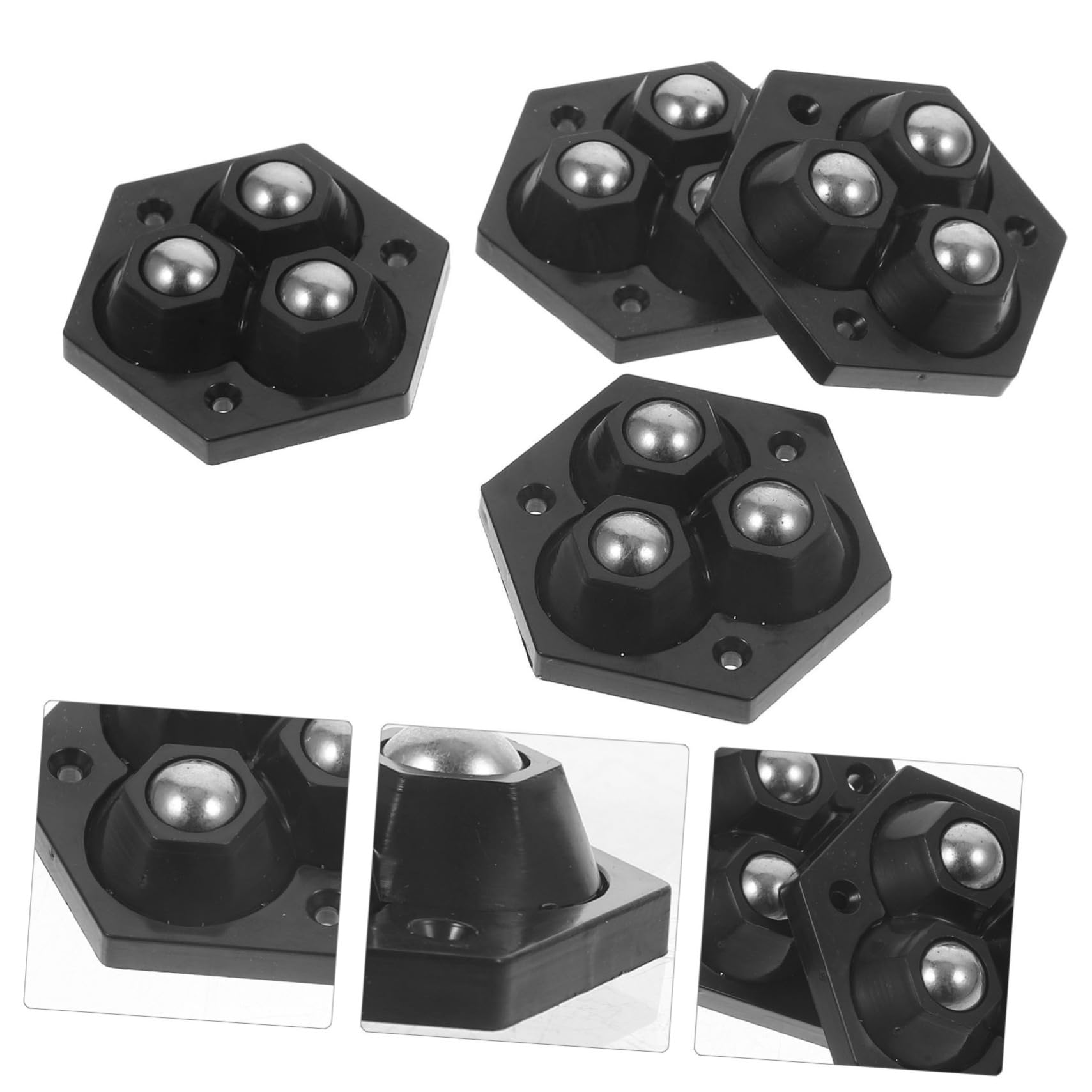 Foto 5 pulgar | Rodillos Adhesivos Para Macetas Feltechelectr, 4 Unidades, Negros - Venta Internacional.