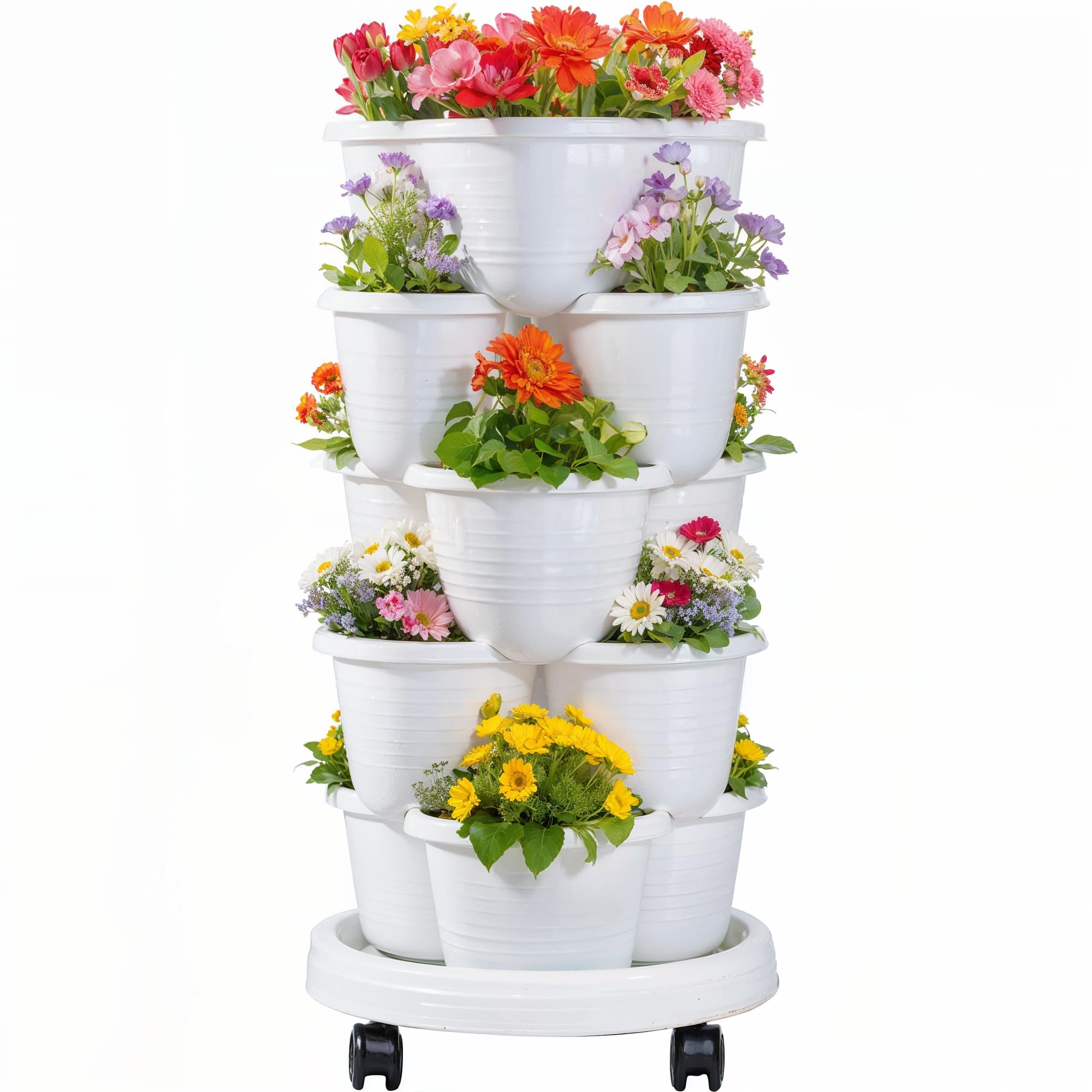 Foto 2 pulgar | Jardinera Vertical Vecelo De 5 Niveles Con Riego Automático, Color Blanco - Venta Internacional.