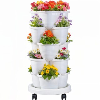 Foto 1 | Jardinera Vertical Vecelo De 5 Niveles Con Riego Automático, Color Blanco - Venta Internacional.