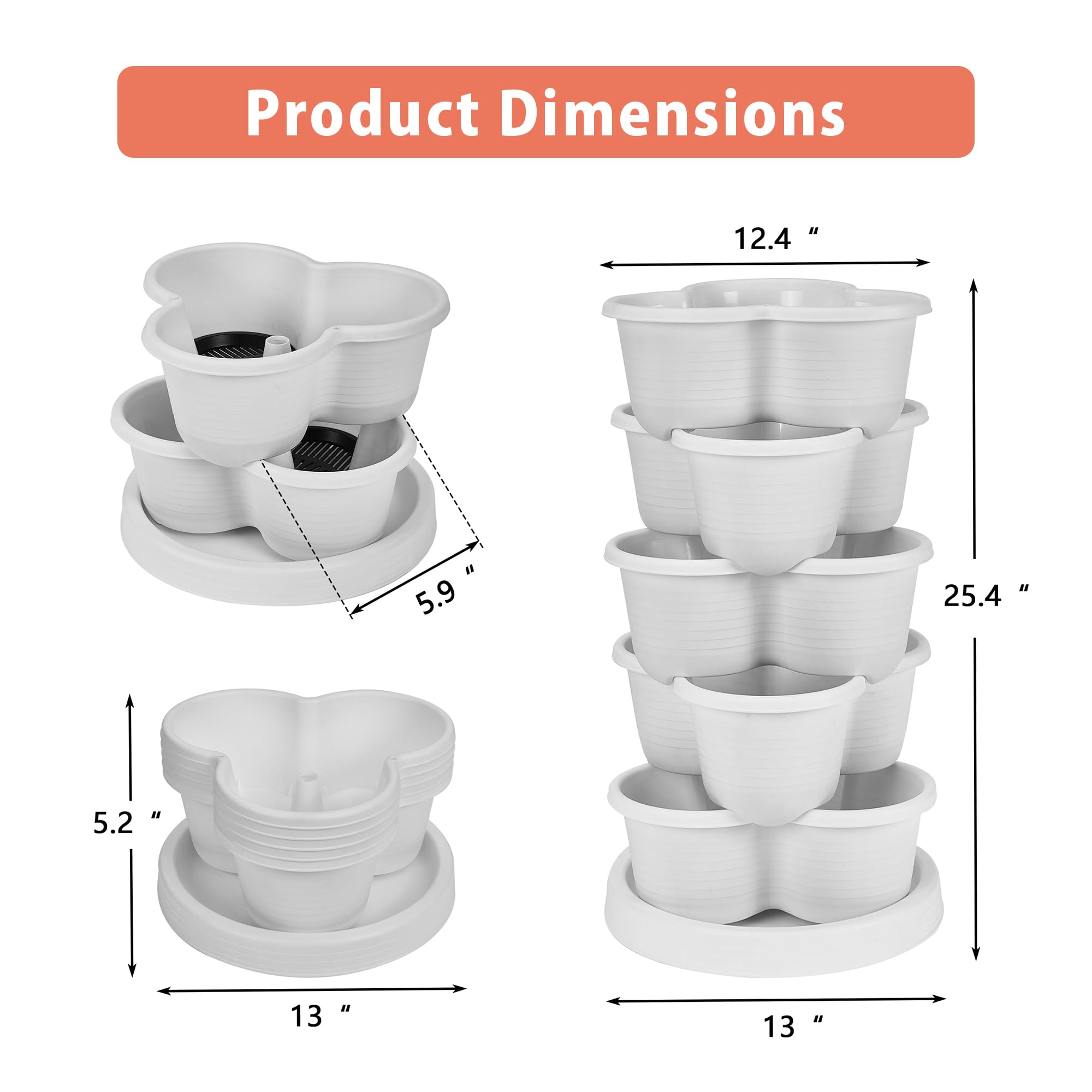 Foto 3 pulgar | Jardinera Vertical Vecelo De 5 Niveles Con Riego Automático, Color Blanco - Venta Internacional.