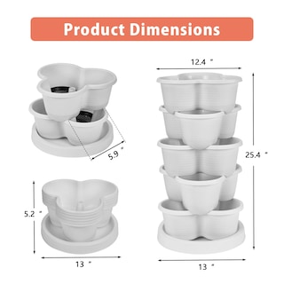 Foto 2 | Jardinera Vertical Vecelo De 5 Niveles Con Riego Automático, Color Blanco - Venta Internacional.