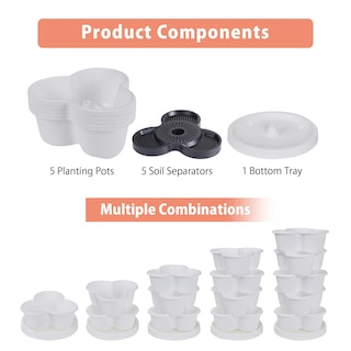 Foto 7 | Jardinera Vertical Vecelo De 5 Niveles Con Riego Automático, Color Blanco - Venta Internacional.