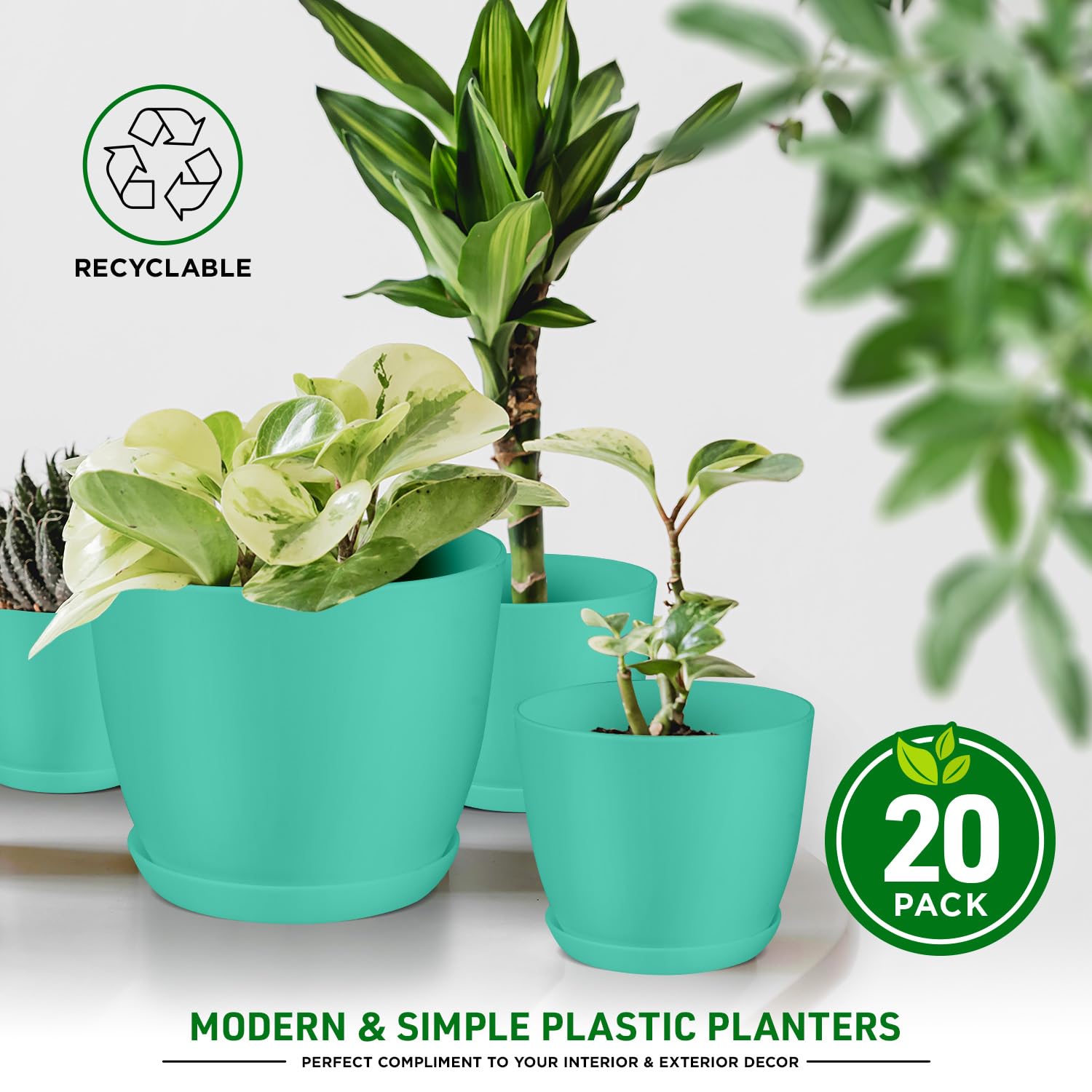 Foto 5 pulgar | Macetas Lifemaster, Ligeras Y Duraderas, Juego De 20 Unidades, Color Aguamarina - Venta Internacional.