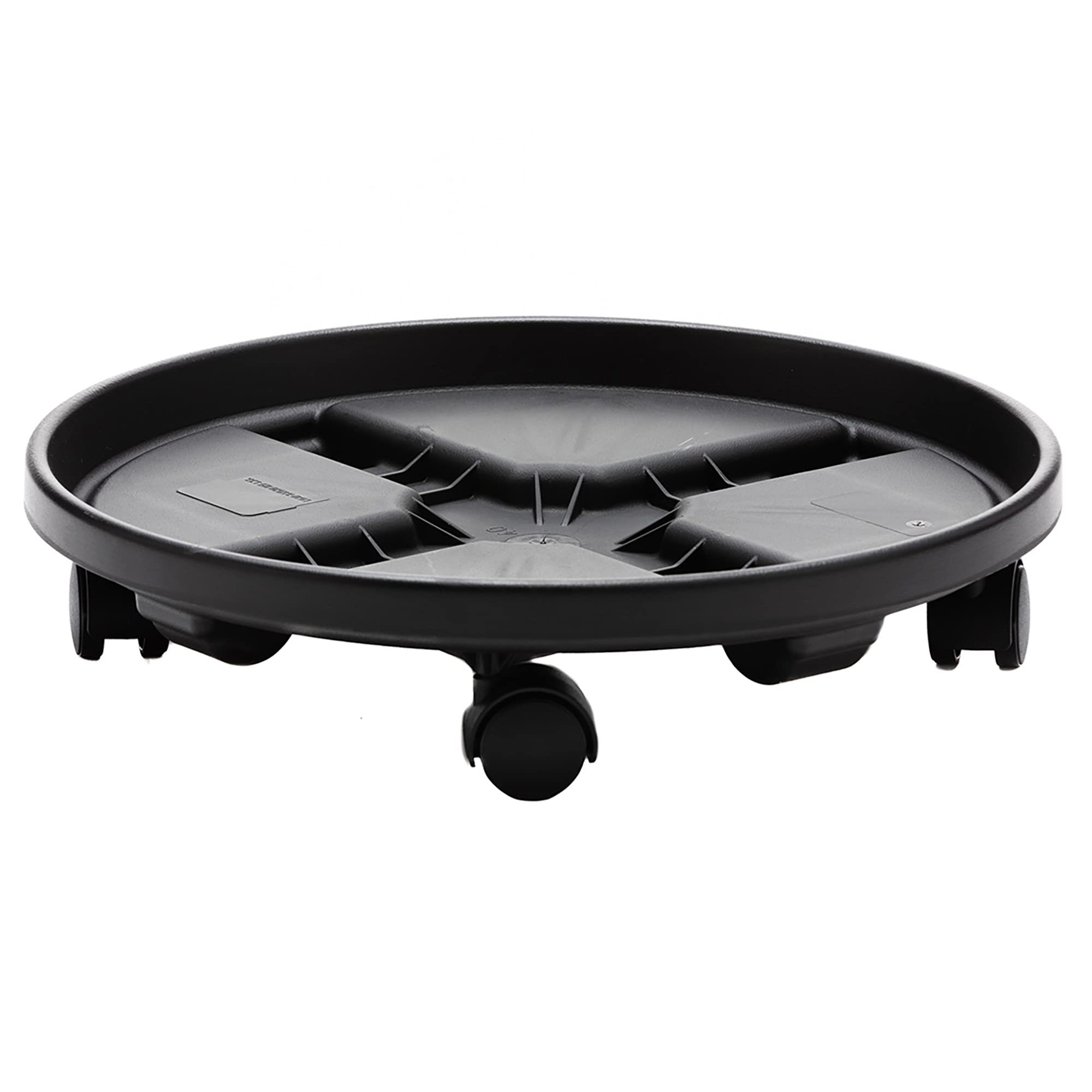 Maceta Redonda Caddy Bloem Con Ruedas, 12 Pulgadas, Plástico Negro, 34 Kg - Venta Internacional.