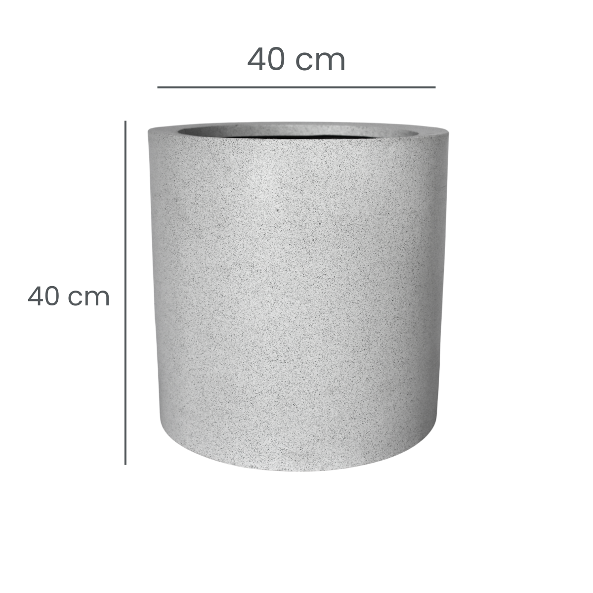 Foto 4 | Maceta Minimalista Simulación Granito Blanco Polietileno 40 Cm Cilindro