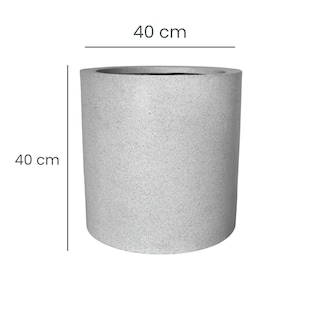 Foto 4 | Maceta Minimalista Simulación Granito Blanco Polietileno 40 Cm Cilindro