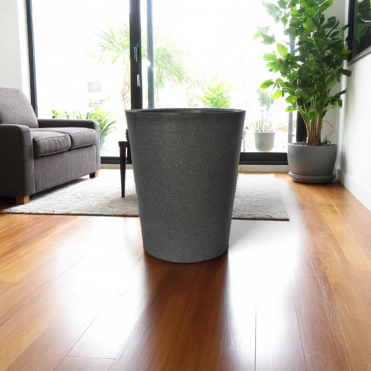 Foto 2 | Maceta Minimalista Simulación Granito Gris Polietileno 50 Cm Conica