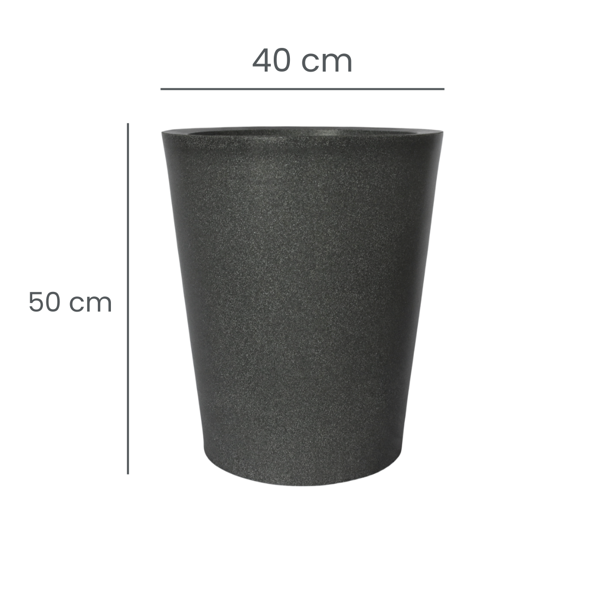 Foto 4 | Maceta Minimalista Simulación Granito Gris Polietileno 50 Cm Conica