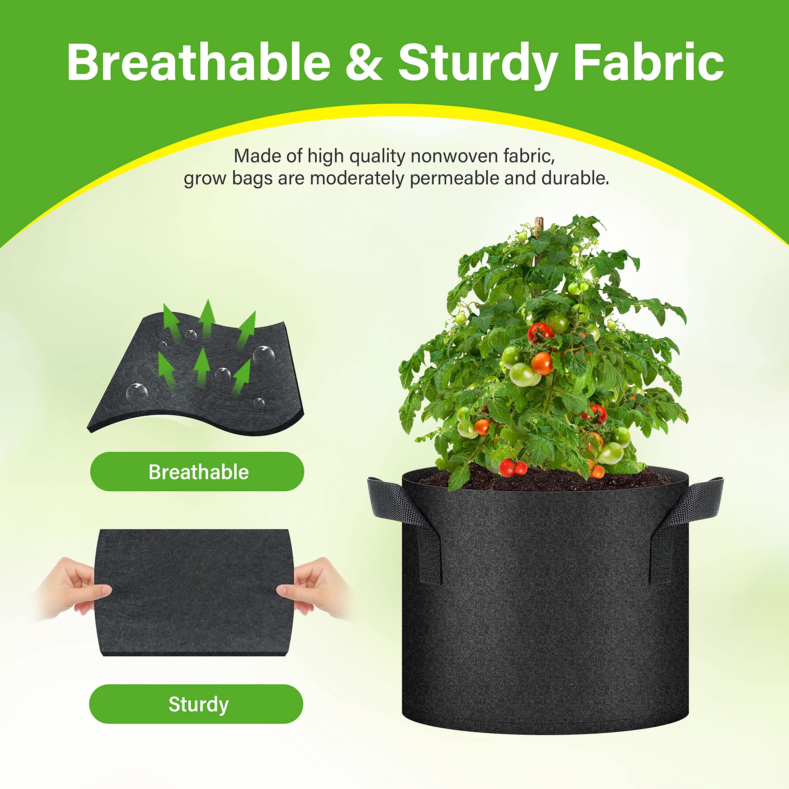 Foto 4 pulgar | Bolsas De Cultivo Healsmart Nonwoven De 5 Galones  Paquete De 6 Unidades  Para Jardín - Venta Internacional.