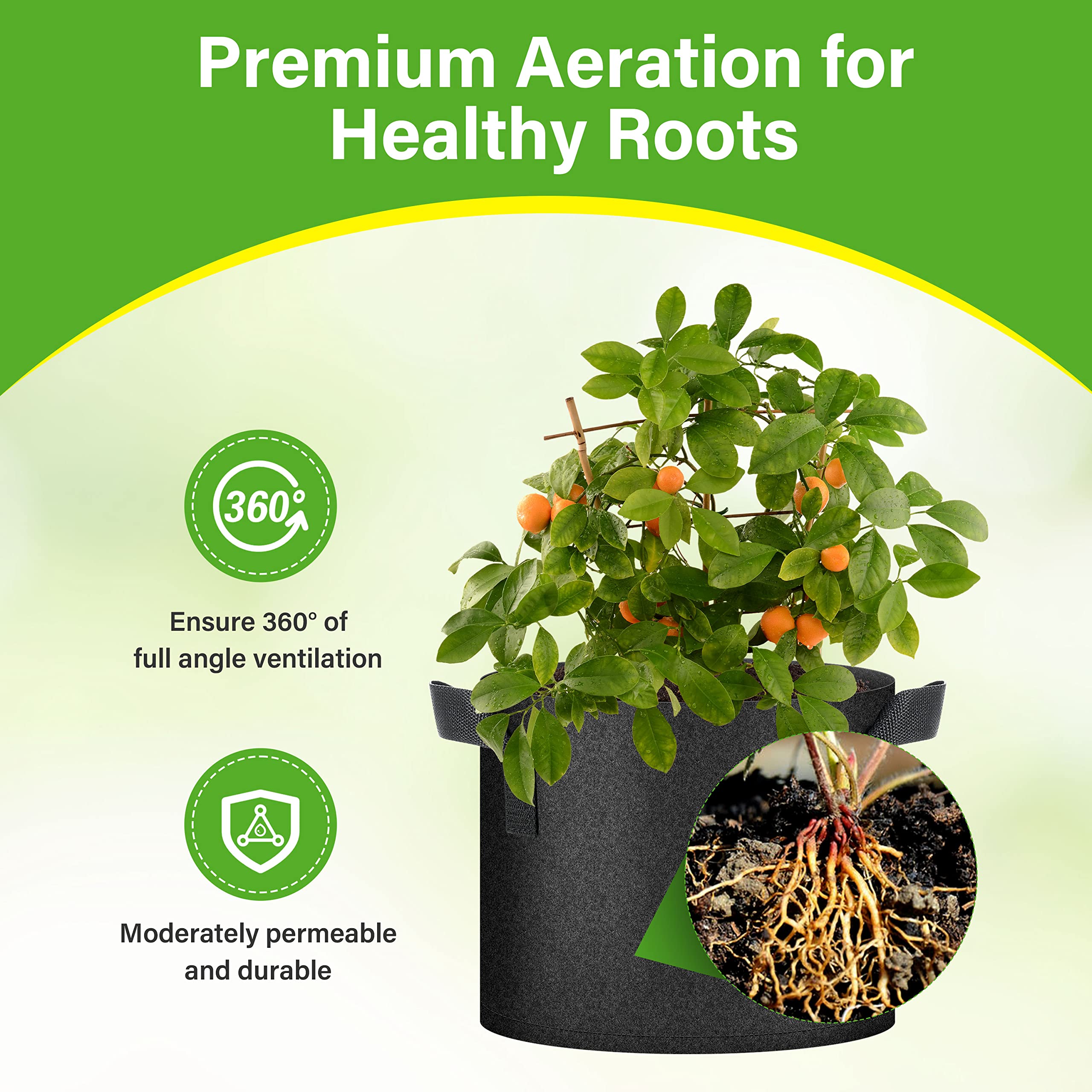 Foto 6 pulgar | Bolsas De Cultivo Healsmart Nonwoven De 5 Galones  Paquete De 6 Unidades  Para Jardín - Venta Internacional.