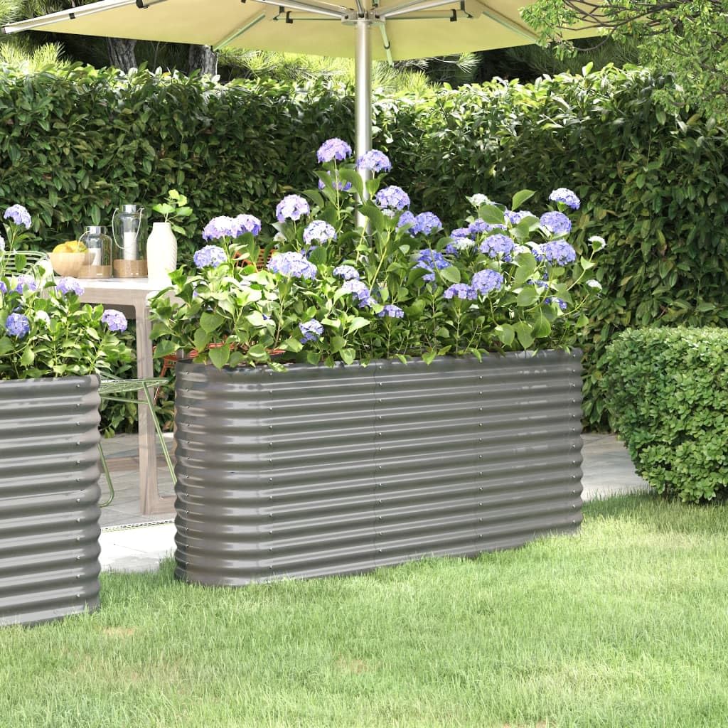 Foto 3 pulgar | Cama Elevada De Jardín Vidaxl De Acero Con Recubrimiento En Polvo Gris  152 X 40 X 68 Cm - Venta Internacional.