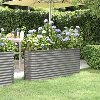Foto 2 | Cama Elevada De Jardín Vidaxl De Acero Con Recubrimiento En Polvo Gris 152 X 40 X 68 Cm - Venta Internacional.