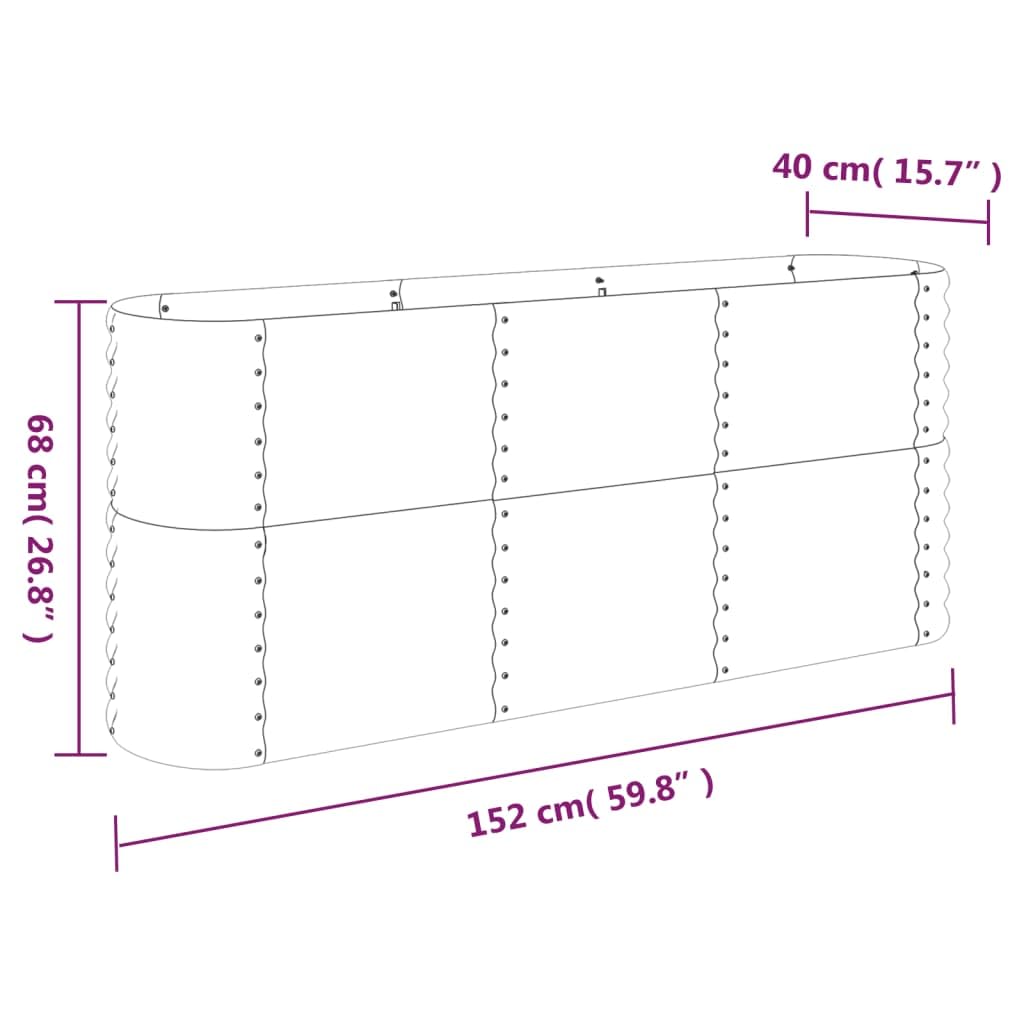 Foto 8 pulgar | Cama Elevada De Jardín Vidaxl De Acero Con Recubrimiento En Polvo Gris  152 X 40 X 68 Cm - Venta Internacional.