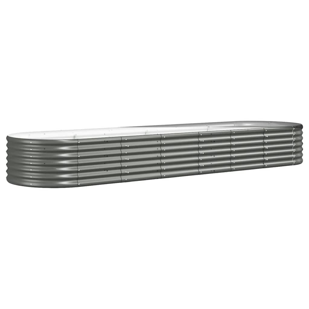 Cama Elevada De Jardín Vidaxl De Acero Con Recubrimiento En Polvo  296 X 80 X 36 Cm  Gris - Venta Internacional.