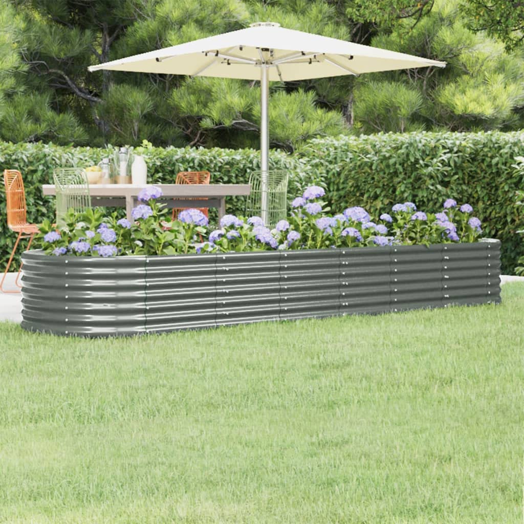 Foto 2 | Cama Elevada De Jardín Vidaxl De Acero Con Recubrimiento En Polvo  296 X 80 X 36 Cm  Gris - Venta Internacional.
