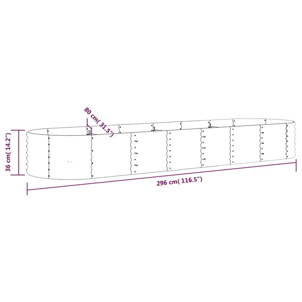 Foto 7 | Cama Elevada De Jardín Vidaxl De Acero Con Recubrimiento En Polvo  296 X 80 X 36 Cm  Gris - Venta Internacional.