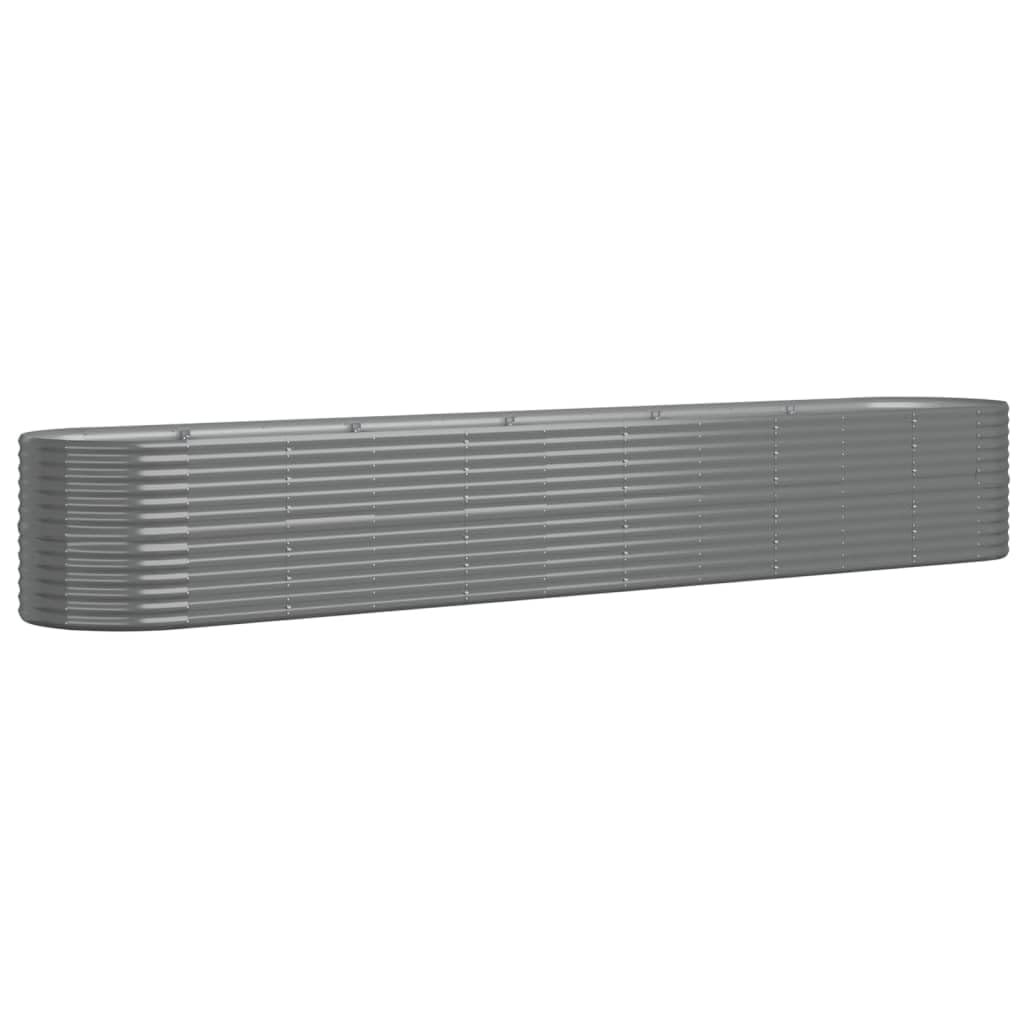 Cama De Jardín Elevada Vidaxl De Acero Con Recubrimiento En Polvo Gris  440 X 80 X 68 Cm - Venta Internacional.