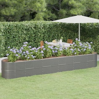 Foto 2 | Cama De Jardín Elevada Vidaxl De Acero Con Recubrimiento En Polvo Gris 440 X 80 X 68 Cm - Venta Internacional.