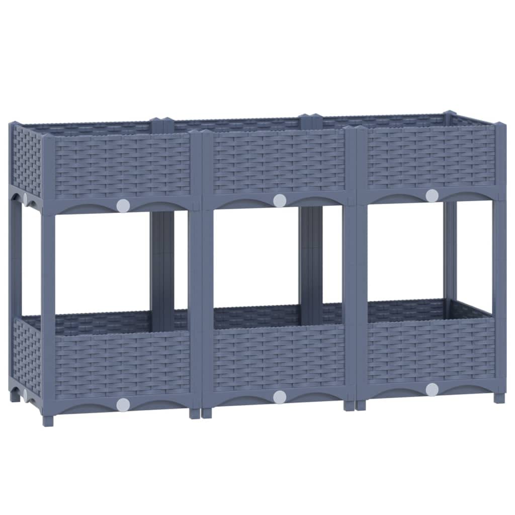 Cama De Jardín Elevada Vidaxl Rectangular De Polipropileno Gris - Venta Internacional.