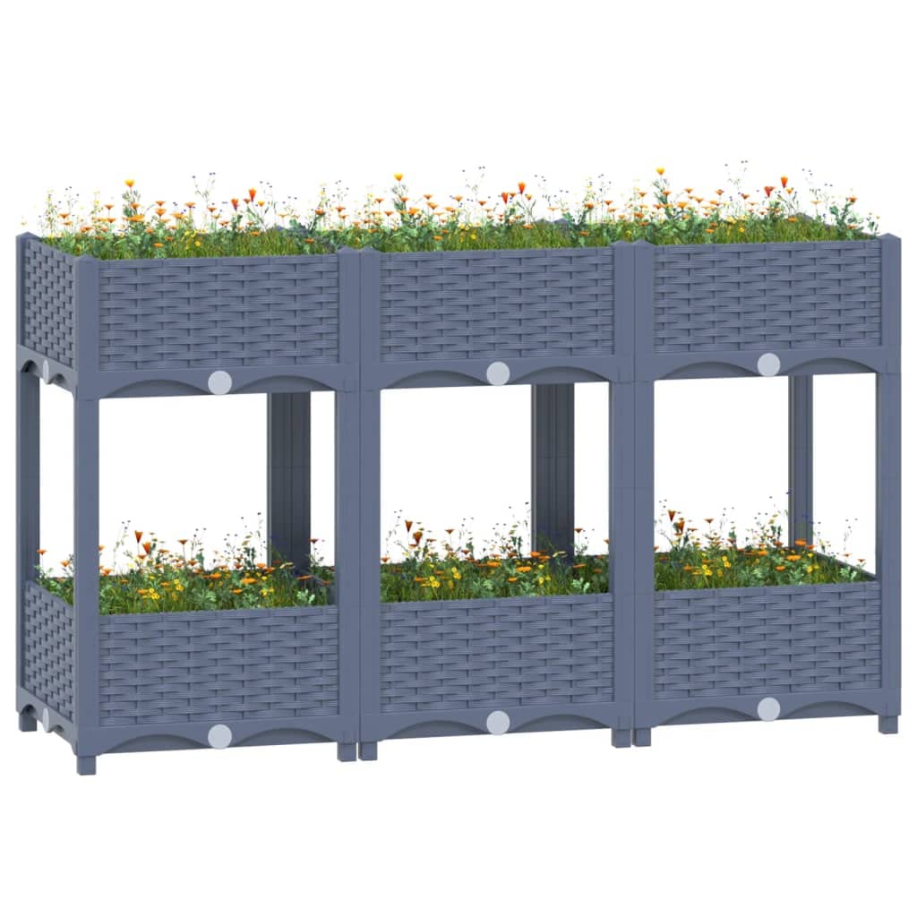Foto 2 | Cama De Jardín Elevada Vidaxl Rectangular De Polipropileno Gris - Venta Internacional.