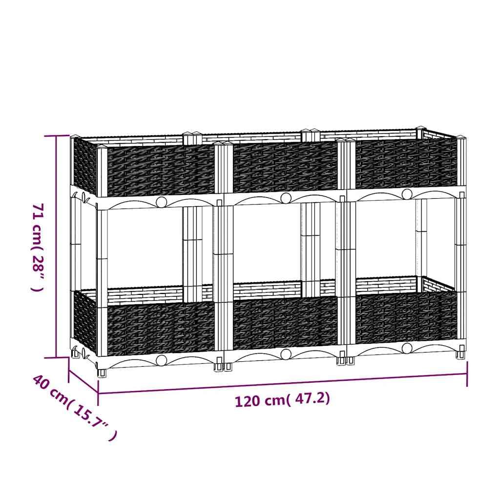 Foto 7 | Cama De Jardín Elevada Vidaxl Rectangular De Polipropileno Gris - Venta Internacional.