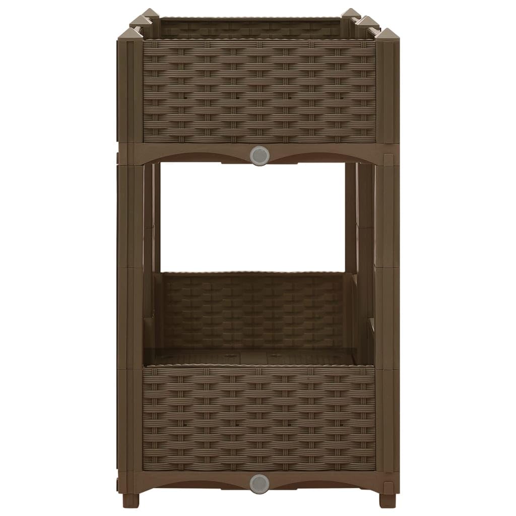 Foto 5 | Cama De Jardín Elevada Vidaxl Rectangular Con 2 Estantes  Color Marrón - Venta Internacional.