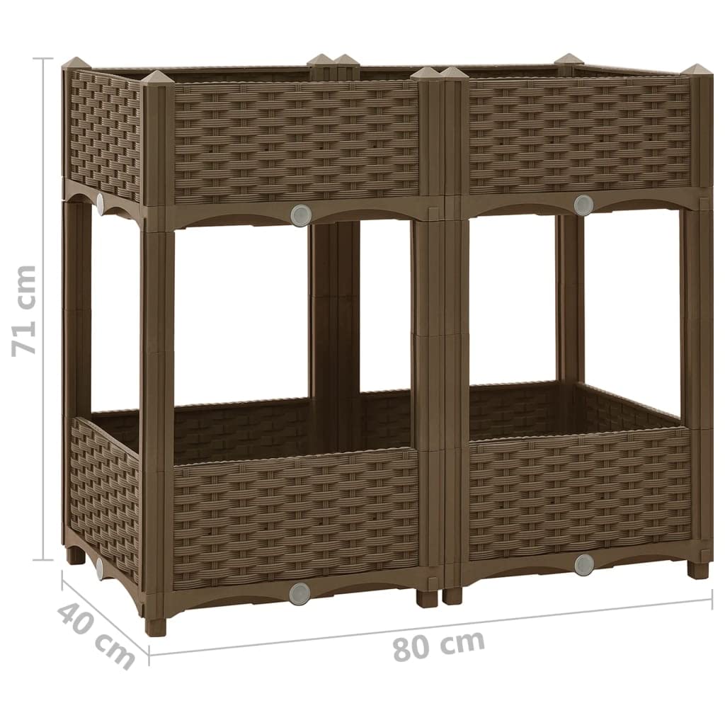 Foto 8 pulgar | Cama De Jardín Elevada Vidaxl Rectangular Con 2 Estantes  Color Marrón - Venta Internacional.