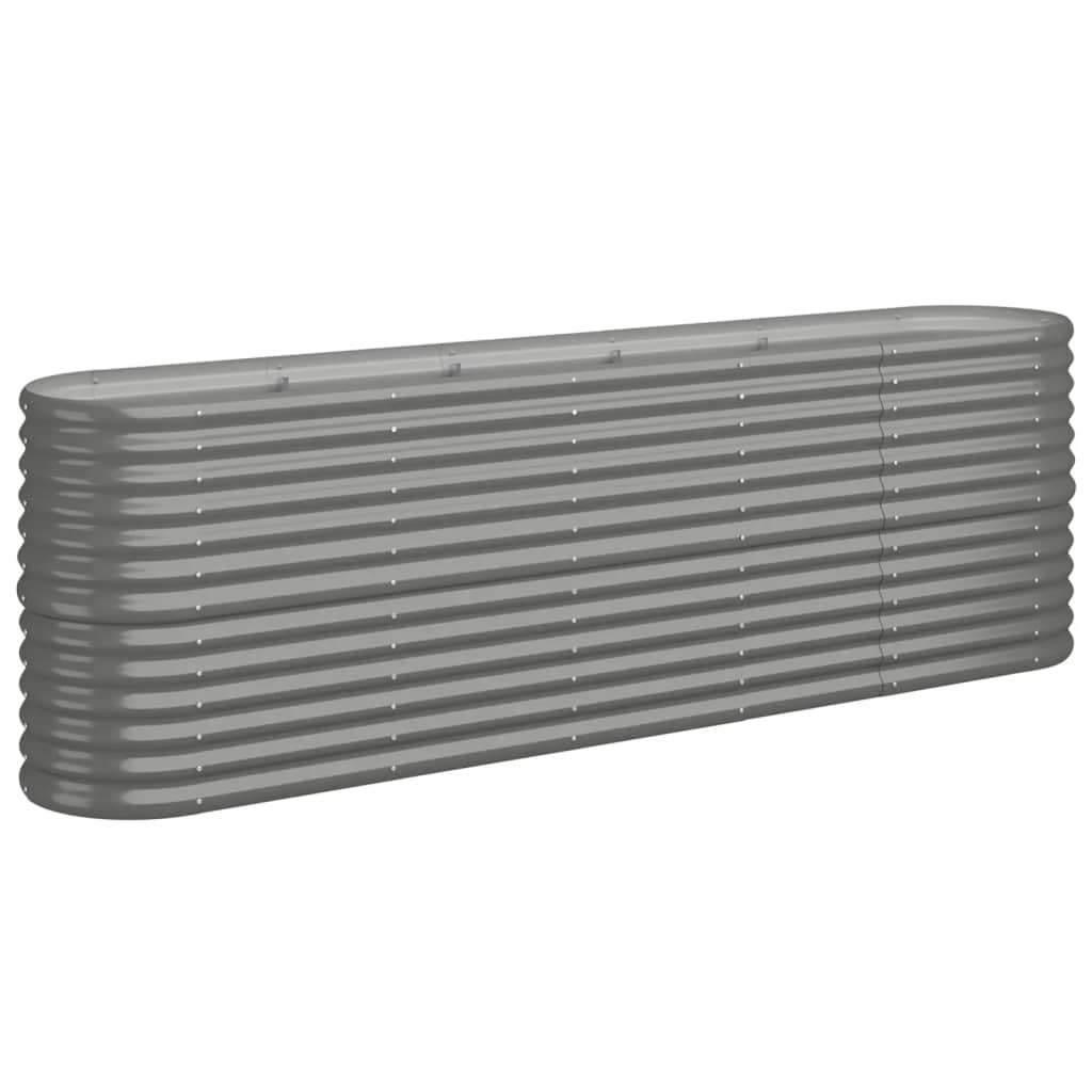 Jardinera Elevada Vidaxl  Acero Con Recubrimiento En Polvo Gris  224 X 40 X 68 Cm - Venta Internacional.