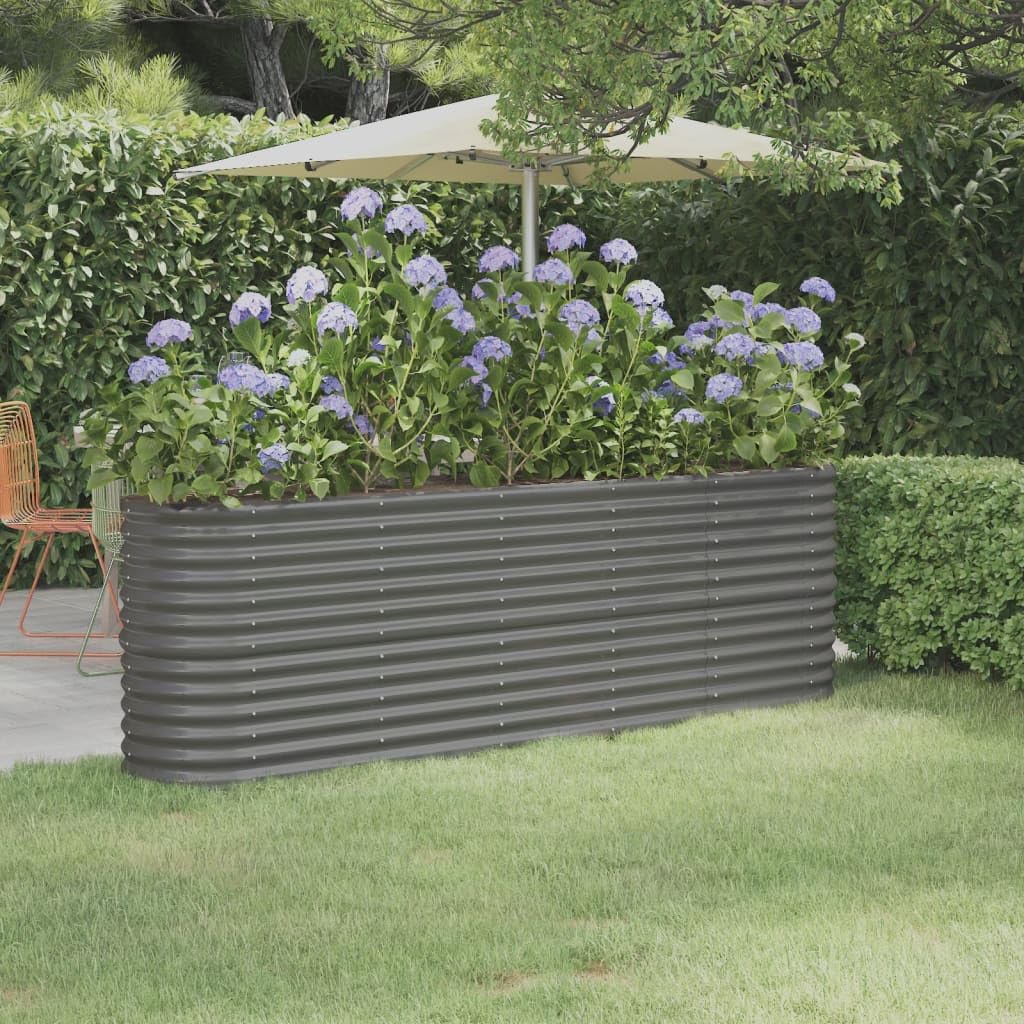 Foto 3 pulgar | Jardinera Elevada Vidaxl  Acero Con Recubrimiento En Polvo Gris  224 X 40 X 68 Cm - Venta Internacional.