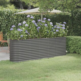 Foto 2 | Jardinera Elevada Vidaxl Acero Con Recubrimiento En Polvo Gris 224 X 40 X 68 Cm - Venta Internacional.