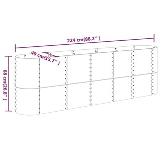Foto 7 | Jardinera Elevada Vidaxl Acero Con Recubrimiento En Polvo Gris 224 X 40 X 68 Cm - Venta Internacional.