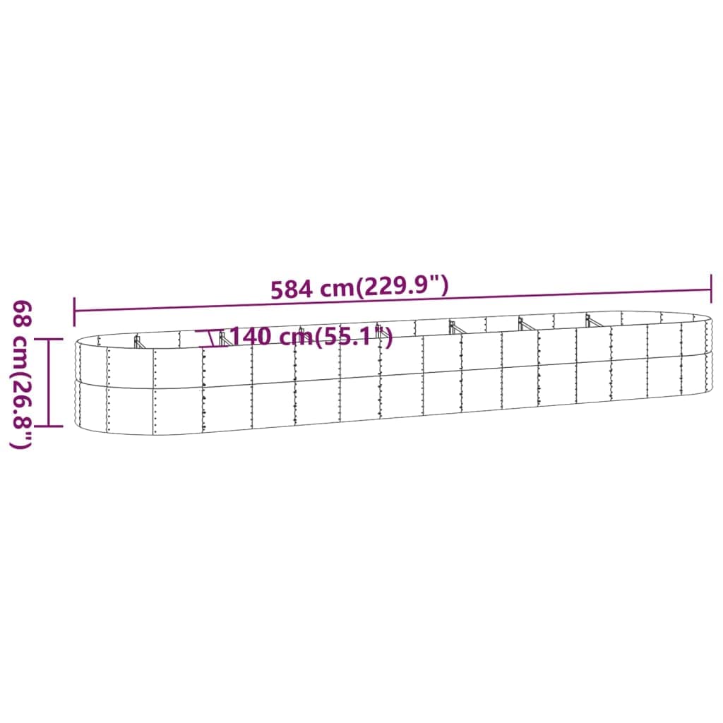 Foto 7 pulgar | Cama Elevada Garden Vidaxl De Acero Gris 229 9 X 55 1 X 26 8 Cm - Venta Internacional.